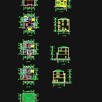 小型豪华别墅建筑方案设计全套CAD详图
