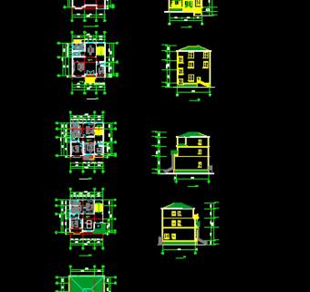 小型豪华别墅建筑方案设计全套CAD详图