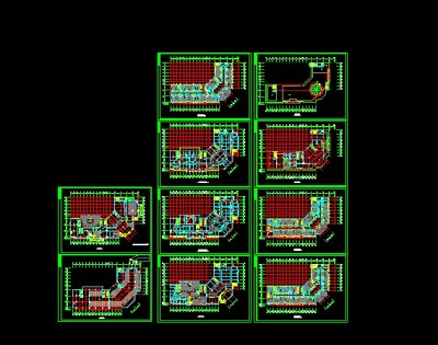 豪华大酒店建筑方案设计全套CAD图纸3D模型