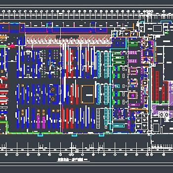 某大型超市平面设计施工CAD图纸3D模型