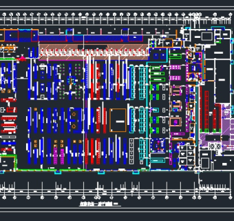 某大型超市平面设计施工CAD图纸3D模型