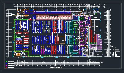 某大型超市平面设计施工CAD图纸3D模型