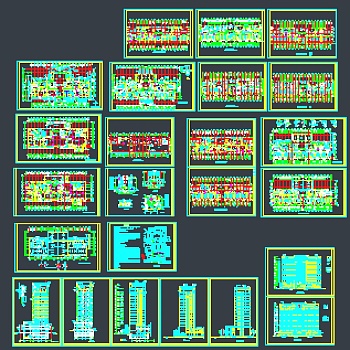 某市十六层医院建筑施工设计图纸（含说明）3D模型