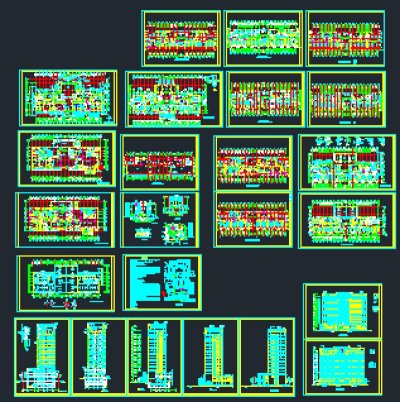 某市十六层医院建筑施工设计图纸（含说明）3D模型