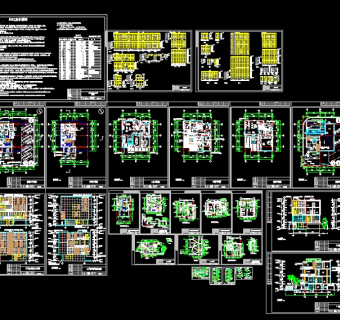 某高档别墅全套CAD建筑施工设计图带效果图