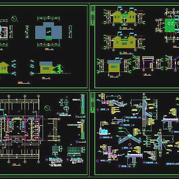 某地特色公共厕所建筑cad方案设计图纸3D模型