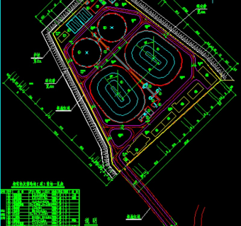 某城市污水处理厂平面图和管线图