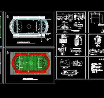 某地区某职业学院体育场设计cad建施图