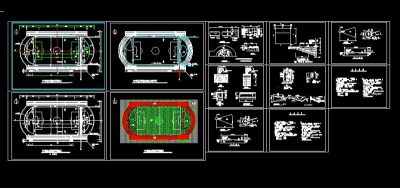 某地区某职业学院体育场设计cad建施图
