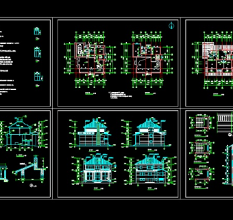 某地区某农村别墅设计cad全套建筑施工图
