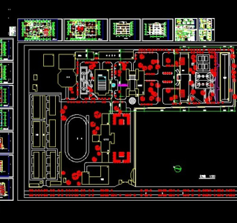 某地区某学校图书馆设计cad建筑施工图3D模型