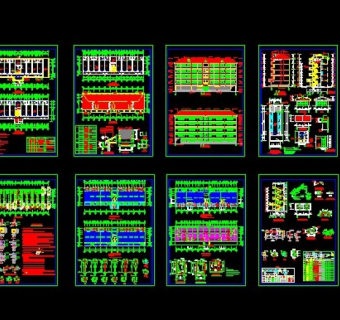 某地区某中学学生公寓设计cad全套施工图