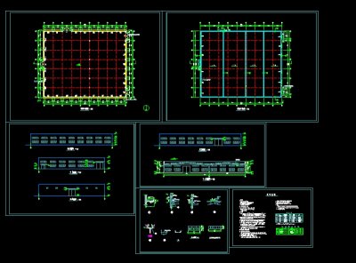 单层钢结构厂房全套CAD建筑施工详细图纸3D模型