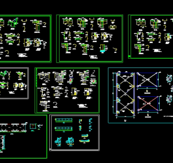 钢结构各类节点大样cad设计施工详细图纸3D模型