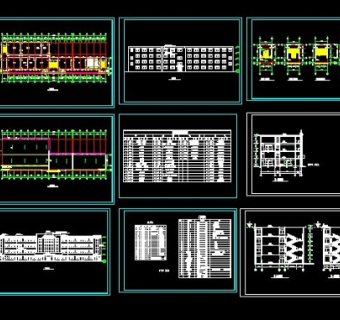 某地区某小学教学楼设计cad建施图