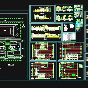 某地区某学校建筑设计cad全套施工方案图