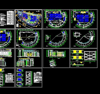 广元外国语学校学生食堂设计cad建施图