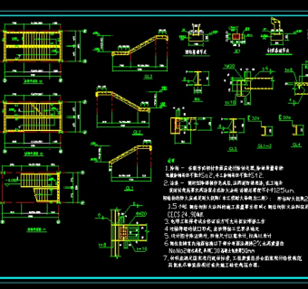 钢结构楼梯大样cad施工详细设计图3D模型