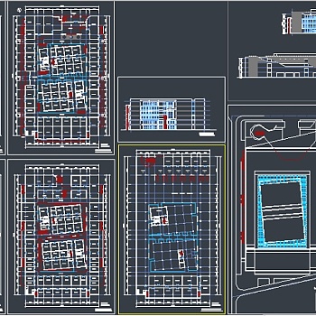 某地区四层商场全套建筑设计CAD施工图