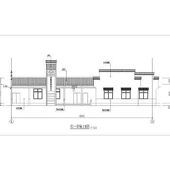 某村级游客接待中心仿古式建筑施工图3D模型