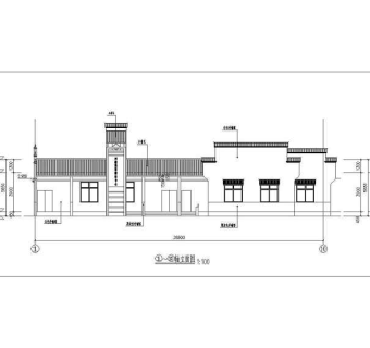 某村级游客接待中心仿古式建筑施工图3D模型