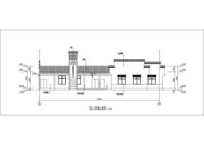 某村级游客接待中心仿古式建筑施工图3D模型