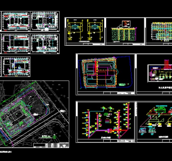 综合楼大型地源热泵系统设计cad平面施工图