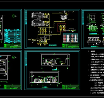 实用水冷螺杆机制冷机房cad施工图