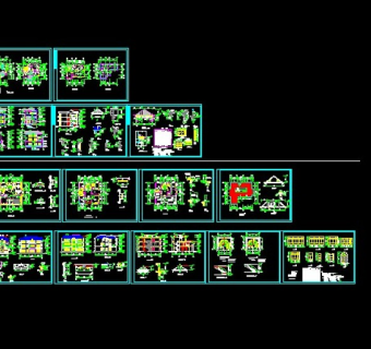 某地区某两套私家小别墅建筑设计cad施工方案图