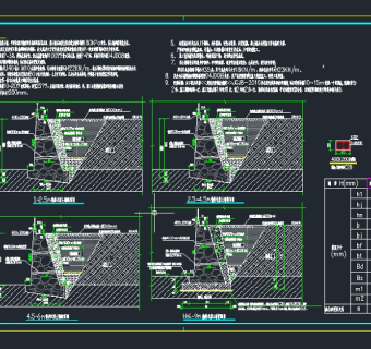 1-9m毛石挡土墙结构图CAD3D模型