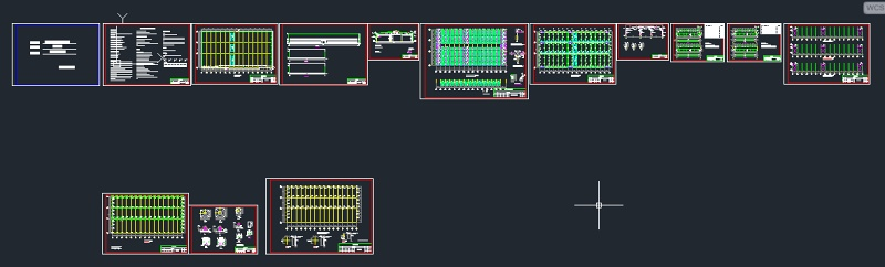 长96米宽50米高10.5米钢结构厂房CAD图纸3D模型