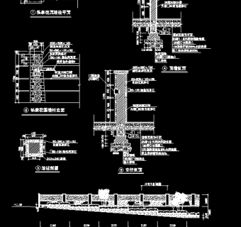 2018最新整理近50款园林景观围墙设计全套cad设计施工图3D模型