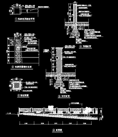 2018最新整理近50款园林景观围墙设计全套cad设计施工图3D模型