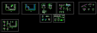 某仿古长廊建筑结构cad施工设计图纸