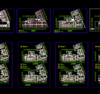 十层综合楼建筑平面设计图（上部公寓）