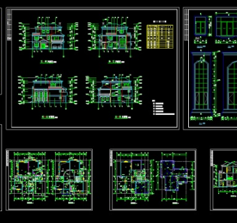 某地区三层独栋家庭小别墅建筑设计cad施工图纸带效果图