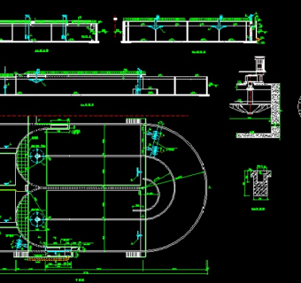 城市生活污水处理厂氧化沟平面图