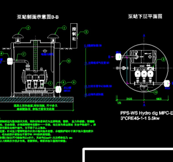 半地下式无负压设备供水泵房图纸3D模型