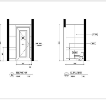 室内卫生间装修cad全套设计施工图