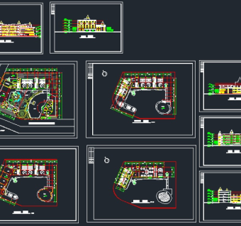 幼儿园建筑设计CAD施工图纸（含水池）
