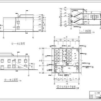 某营地医院建筑结构水电施工设计CAD方案图