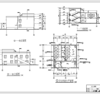某营地医院建筑结构水电施工设计CAD方案图