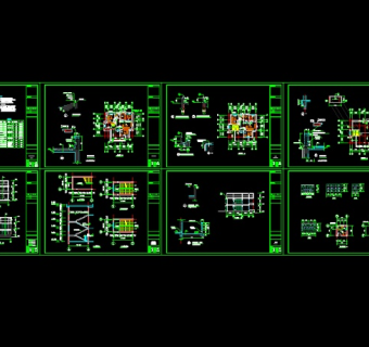 某现代风格私家小别墅建筑设计cad施工图带效果图