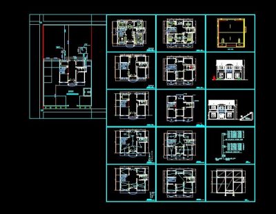 二层农村小别墅建筑cad设计图（全套）3D模型