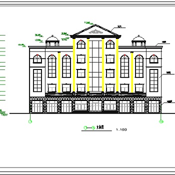 某四层框架结构办公楼设计cad建筑结构施工图