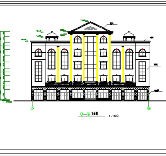 某四层框架结构办公楼设计cad建筑结构施工图