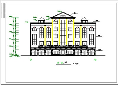 某四层框架结构办公楼设计cad建筑结构施工图