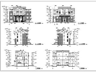 居住小区B型别墅建筑施工设计CAD图