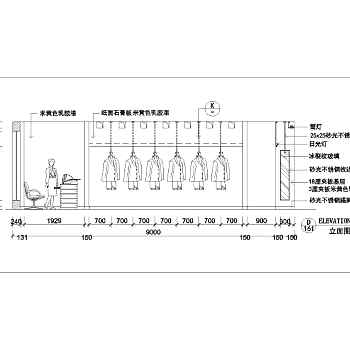 某服装店室内装修设计施工CAD图3D模型