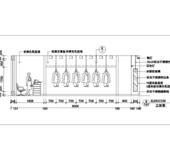 某服装店室内装修设计施工CAD图3D模型